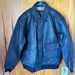 Jacket Type A-2, Flyers Leather U.S Army,Vintage Leather Bomber Jacket  Black L